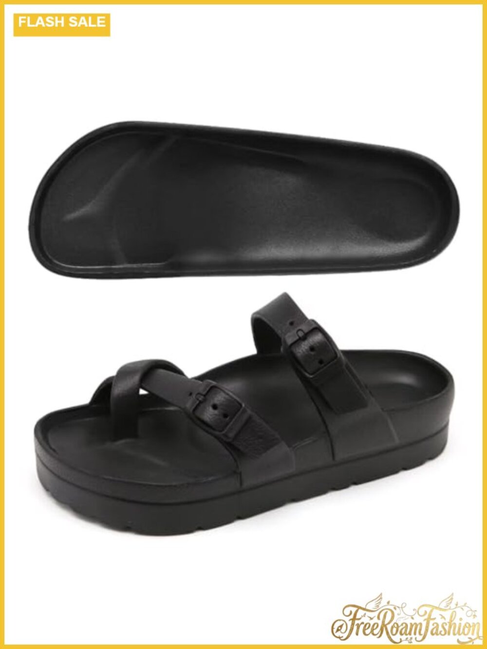 Women's Platform Flip Flops EVA Open Toe Arch Support Slide Sandals